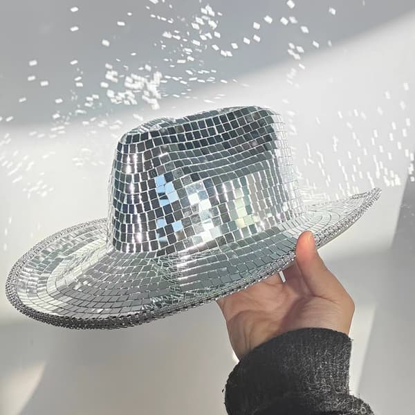 Reflekterande Disco-Paljetter Cowboys Hat Mode Solhatt F