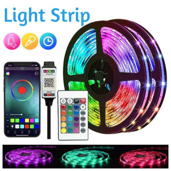 RGB- set med fjärrkontroller Bluetooth-kompatibla appar Party Bröllopslampor Dekor för inomhusrum 1m