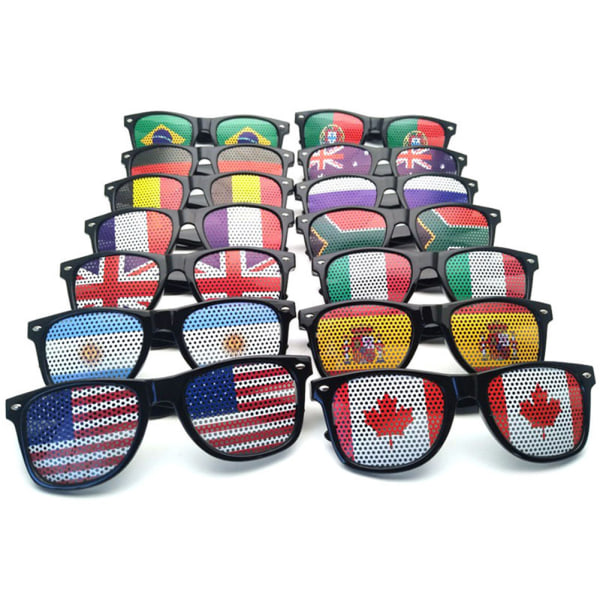 World Cup European Cup flagga klistermärke Personlig solglasögon dekoration United States