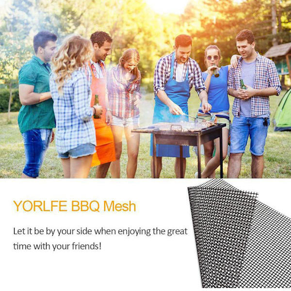 33 X 40 cm 5 st Mesh Non Stick BBQ Grillmattor för utomhusgrill Återanvändbara BBQ-lakan för gasgrill Brown 5PCS