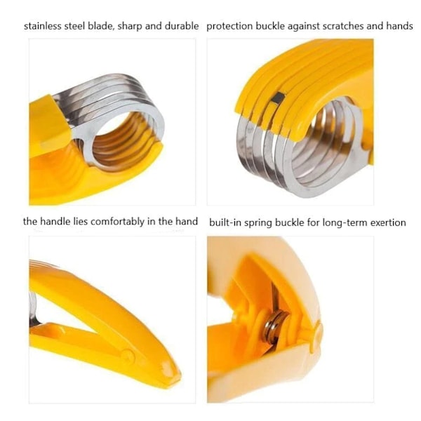 Rostfritt stål Banan-Cutter Multi-Purpose Mjuk frukt Cutter Kökstillbehör 2pcs