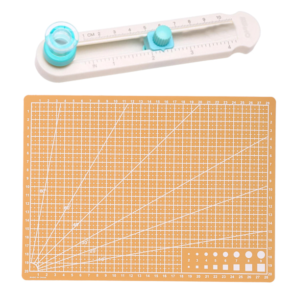 360 ° Roterbar Circle Cutter Skärmatta Kit Hög exakt skala Skärmatta för kompositpapper Cutter and Orange