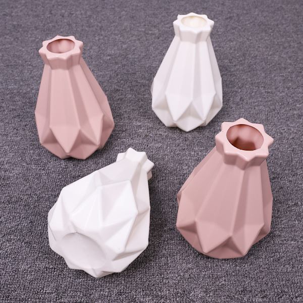 Modernt papper vikning stil plast blomvaser dekoration för hem sovrum White A
