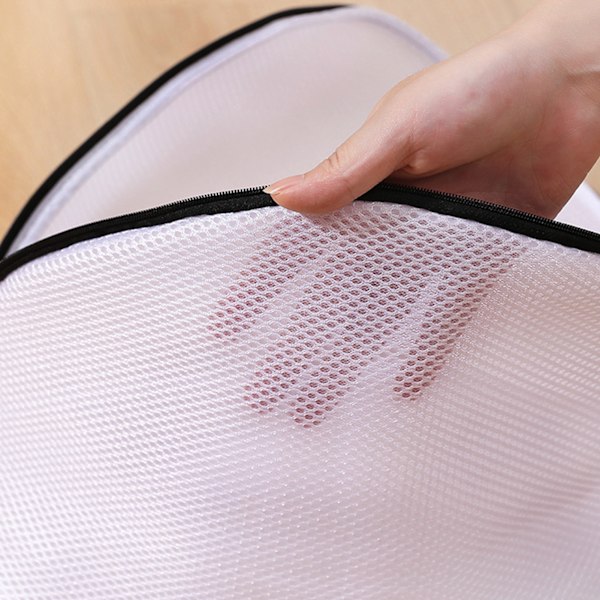 Hushållsskotvätt mesh Antideformation Klädstädpåse för tvättmaskin L