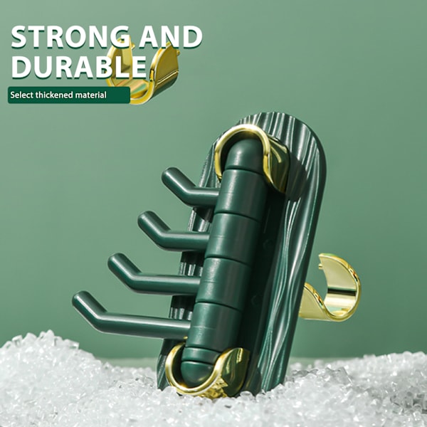 2st Roterande krokvägg Självhäftande krok Plast Ingen borrhatt Handduksnyckelkrok Dark Green 1 Box Of 2