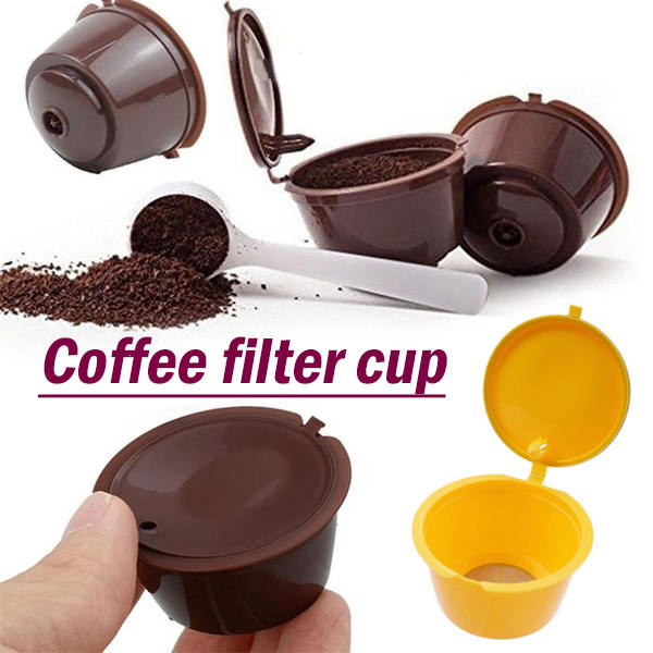 1 st Återanvändbara kaffekapslar kopp sked set Kompatibla Dolce Gusto-maskiner Red
