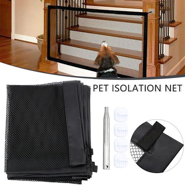 Hushållens Magic Dog Gate justerbar bredd Pet staket trappa skyddsnät White 72*100cm