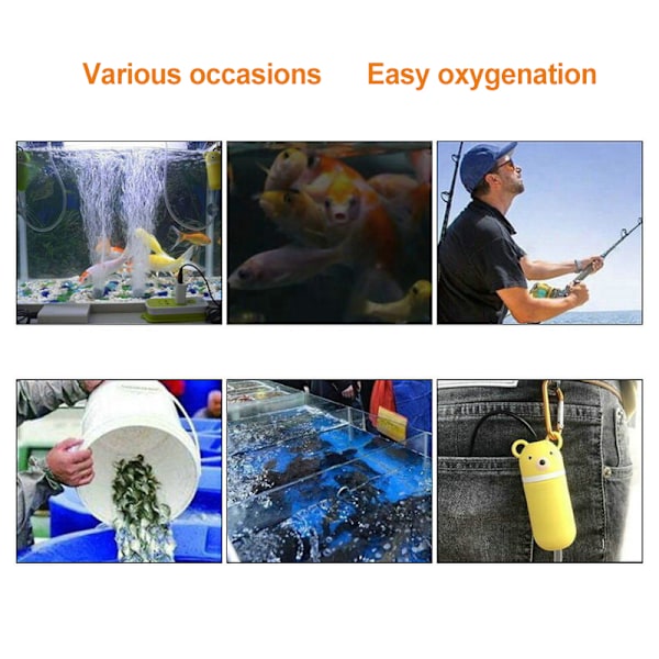 Söta Mute Oxygen Air Pumps Portable Mini USB Aquarium Fish Supplies Tillbehör för akvarium Blue