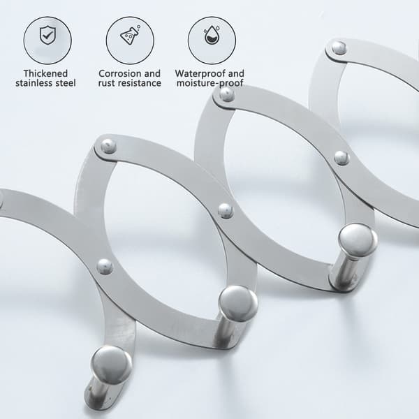 Rostfri Dörr Bakre Klädhängare Infällbar multifunktionell Klädställning för sovrum Small Hook Five Hooks
