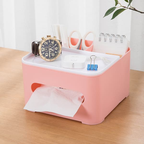 Fjärrkontroll vävnadslåda med multicells multifunktionell organizer för hemmakontor Orange Large