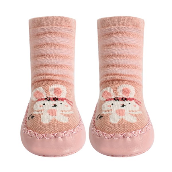 Djur för barns golvstrumpor för sommaren Halkfri prickig gummi Casual för pojkar Flickor Baby Pink Bunny 12cm