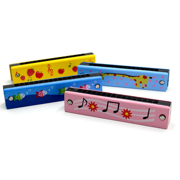 Trämunspel för barn Leksaker Musikinstrument 16 hål Dubbelradsblås Tecknad färg Träblåsmunmunspel Melodica Plum