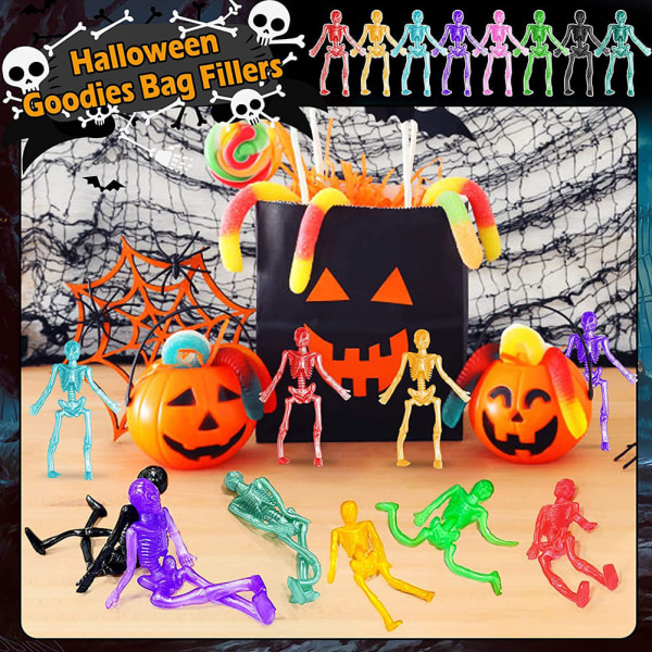 Halloween Skelett Mjuk Gummi Leksak Nyhet Sensoriska Stress Relief Leksaker Barn Present Random 10PCs