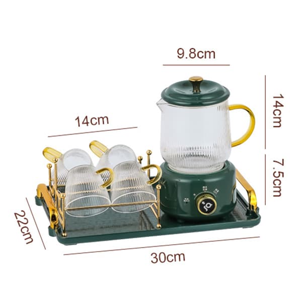 Multifunktionsglas kokande vattenkokare Standard Germans European Conversion Plug for Tea Brewings Cream White 1set