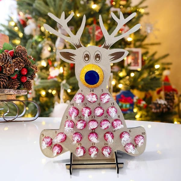 Deer Shape Candys Rack for Countdown Christmas Cool Xmas Holiday Counter Down Planner för vardagsrummet Deer