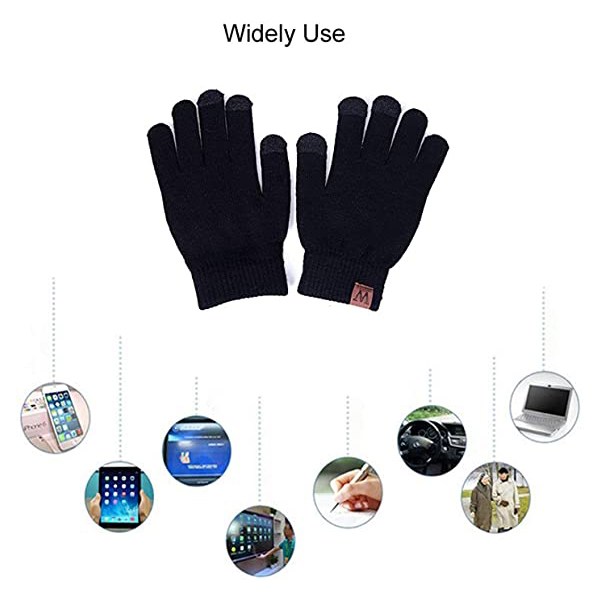 Vinter varm mössa Halsdukshandskar set Unisex vinter varm stickad mössa Halshandske för män kvinnor Black Gloves