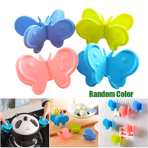 Butterfly Mini Silikonhållare Ugn Mitt Kylskåpsmagneter Värmebeständiga handskar för alla grytlappar till kök Random Color