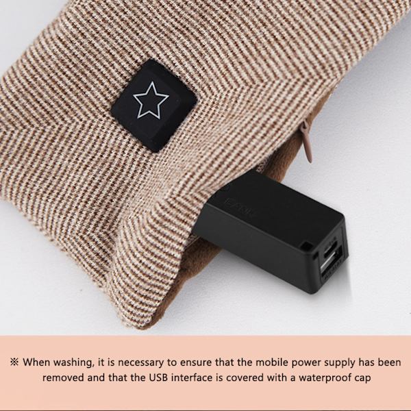 USB Laddning Värmehalsduk Snabbuppvärmning Bekväm halssjal för utomhusbruk Brown
