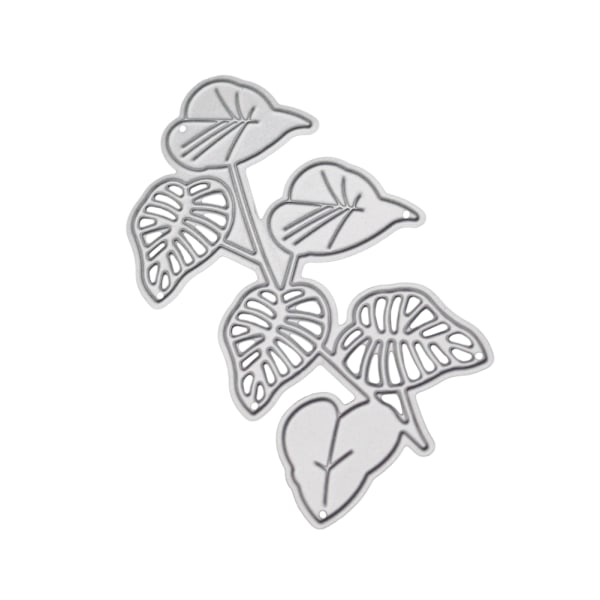 Löv Metallskärning Dies Växter Prägling Mappkort Die Cut Machine Stencil För DIY Paper Craft Scrapbooking Silver