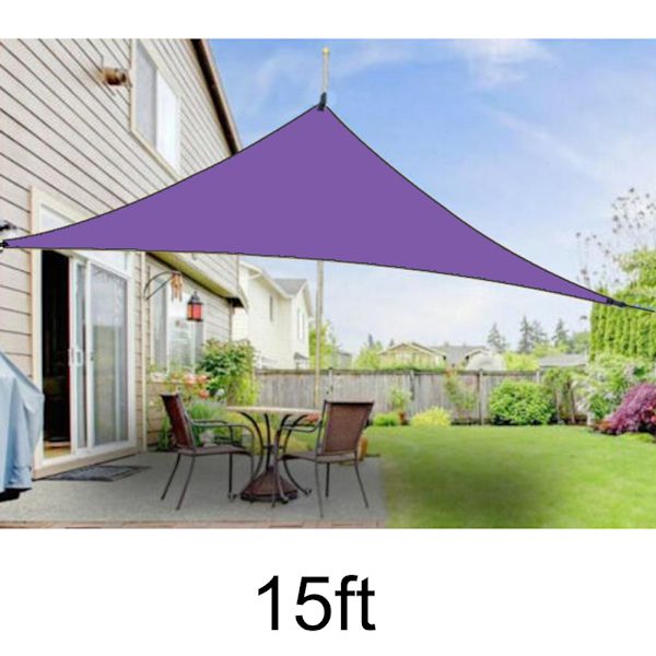 UV-skydd Skyddstak Utomhusskydd Triangulär Regntät Soltält Purple 15ft*15ft*15ft
