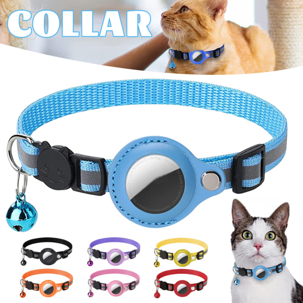 Airtag-Tracker Cover Halsband för Cat Portable Anti-Lost Reflekterande Pet Bell Collar Yellow