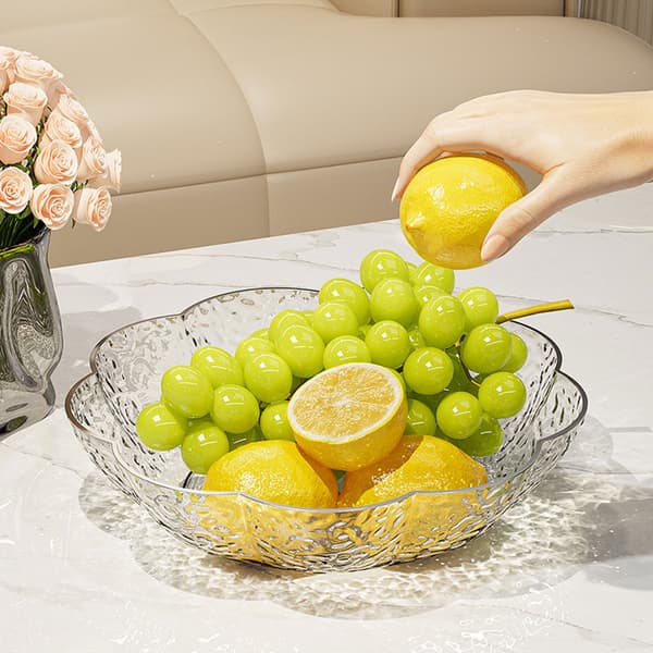 Fruktsnacks Serveringsbrett Matkvalitet Stort Serveringsfat Transparent Fruktskål for Skrivebord B