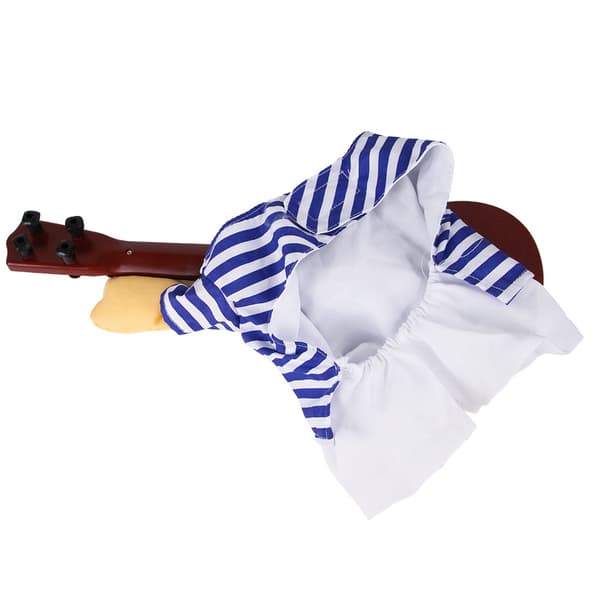 Pet Gitarr Kostym Rolig Sångare Katt Valp Cosplay kläder för Halloween M