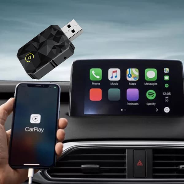 Langaton Carplays-sovitin Android Auto 2 in 1 Älykäs USB-dongle Mini Kompakti Carplays-muunnin Diamond Pattern
