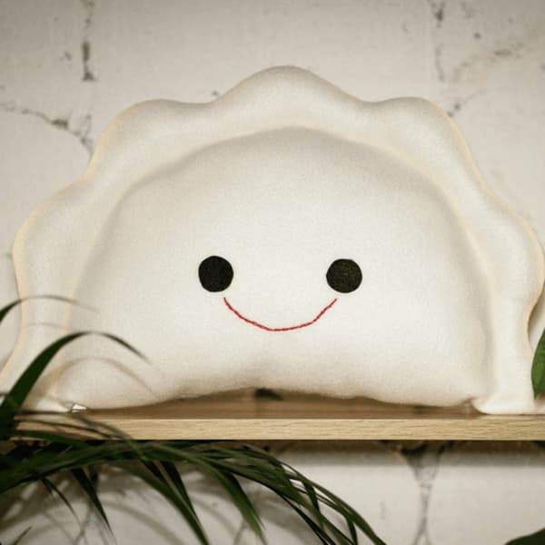 Pierogi Kudde Smileys Ansikte Plysch Dumpling Kudde Söt Heminredning Påskpresent vacuum