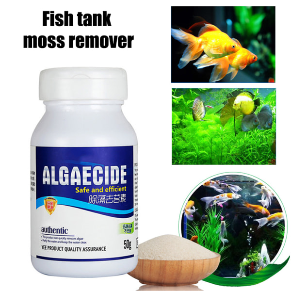 Aquarium Algaecide Vatten Alger Control Fish Tank Moss Remover 50g Green