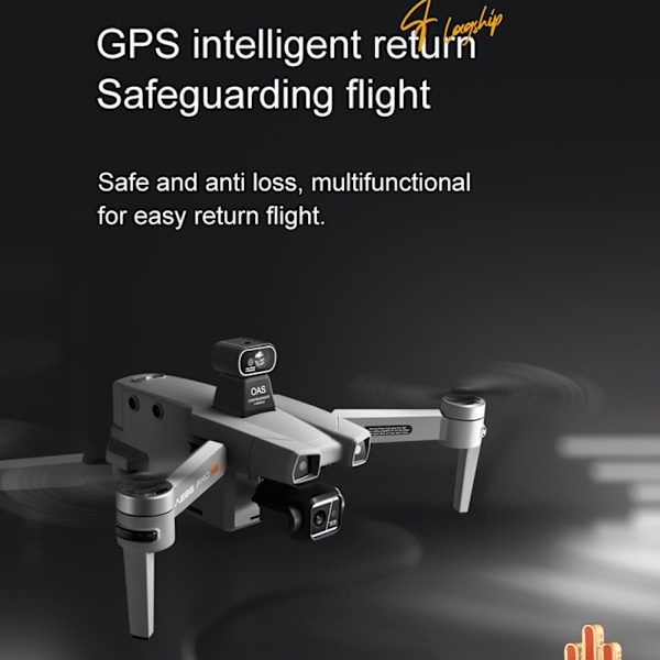 Mini Borstlös Positionering Flygande Drönare Extra Lång Uthållighet Quadcopters Leksaker Nyhet Födelsedagar Present Grey 8K 1B