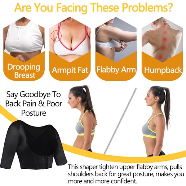 Armslimming Shaper Kompression Slimming Shapewear Push Up Topp Dam Hållningskorrektor beige M
