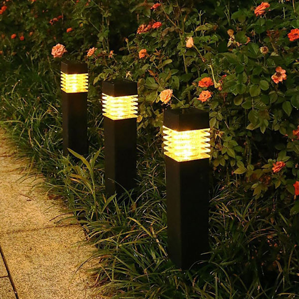 Soldriven marklampa för trädgård Automatisk belysning Gräsmatta för uteplatser Warm Light