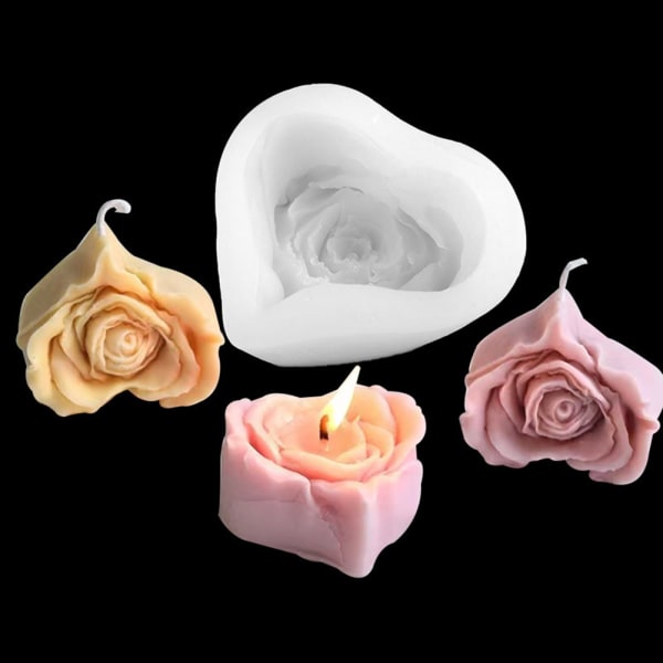 Fashionabla kärleksrosa blomljus molds multifunktionella konstprydnadsföremål Att göra mould för tvålhantverk