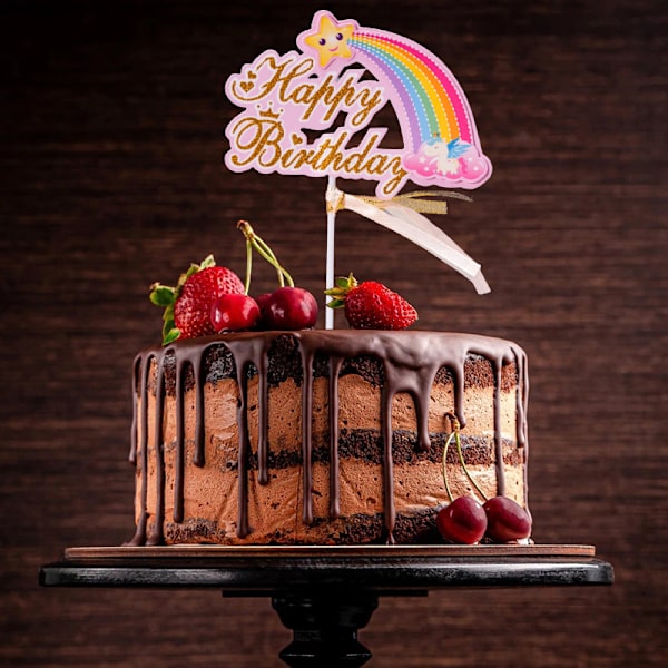 Cake Toppers Söta färgglada tårtdekorationer Festtillbehör för födelsedagsbröllopsfest C