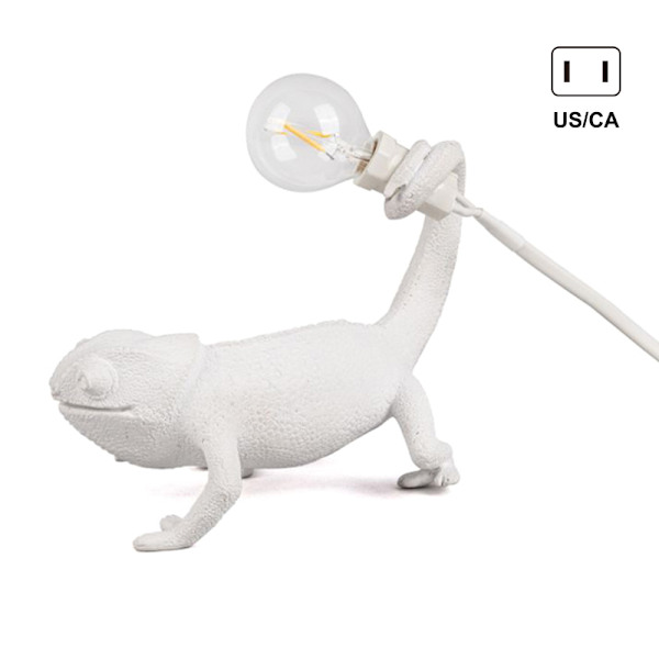 Chameleon Lamp Sovrum Resin Chameleon Skrivbordslampa Sänglampa Ljus Vägglampa EU Plug