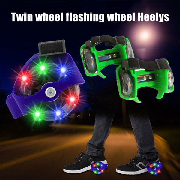 Tvåhjuliga hälhjul Justerbara rullskridskor PVC Tricolor Luminous Wheel Skor för barn Black