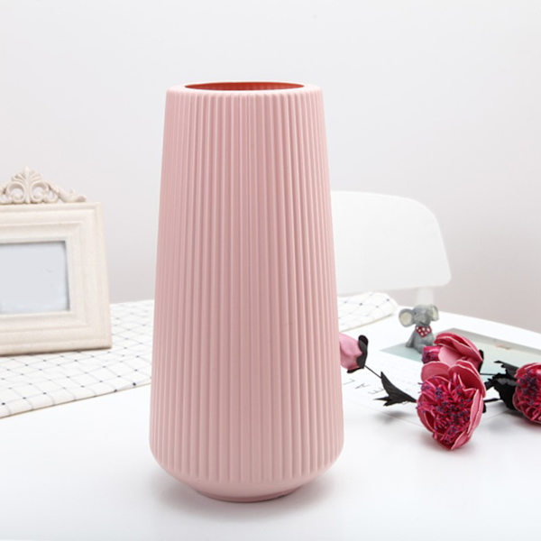 Okrossbara plastvaser Enkelt blomsterarrangemang Behållare Hemmakontor Desktop Modern inredning Nyskapande Dekorativ White