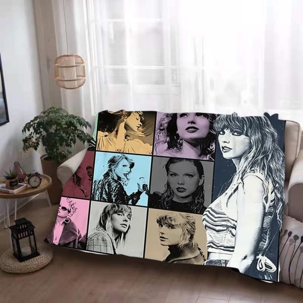 Pop-Singer Flanell Tupplur Filt Smidig Multipurpose Sovfiltar För Vardagsrum 8