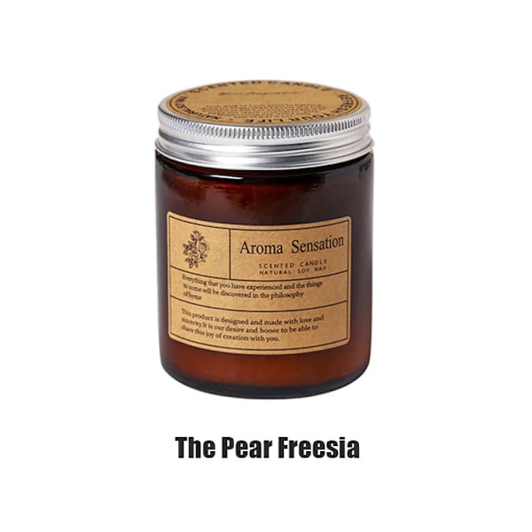 250ml Aromaterapi Doftljus Handgjorda sojavaxljus rökfritt ljus Hem Vardagsrum Festivalljus The Pear Freesia