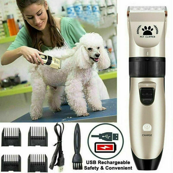 Husdjur Hårklippare Grooming Set, elektrisk hårrakapparat för hundar, katter