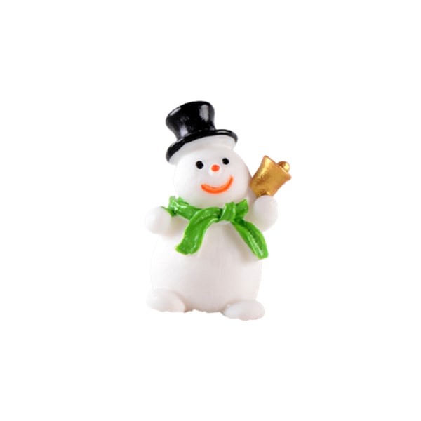 Jultema DIY Mini miniatyrfigur Trädgårdsdeko Jultomten Snögubbe Mikrolandskap för juldekoration 7