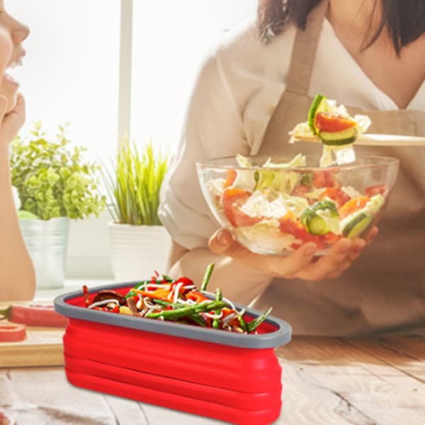 Vikbara stora trianglar Silikonpizzabehållare Återanvändbar överbliven pizzasmörgås Crisper For Ris Pasta Light green