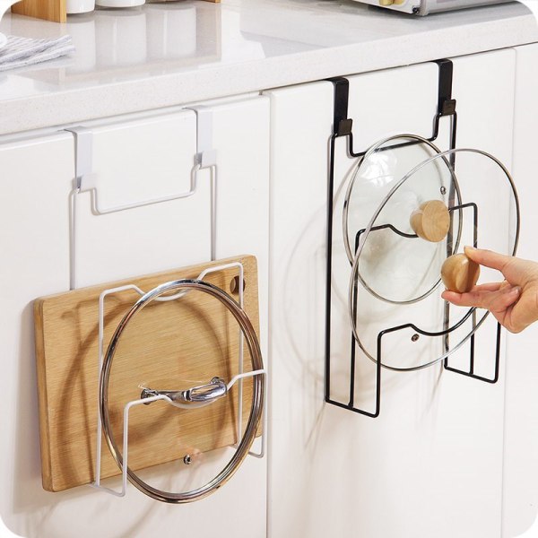 Grytlock Rack Dörr Baksida Skärbräda Dräneringsställ Multifunktionell skärbräda Skärbräda Förvaringshylla Grytlock White