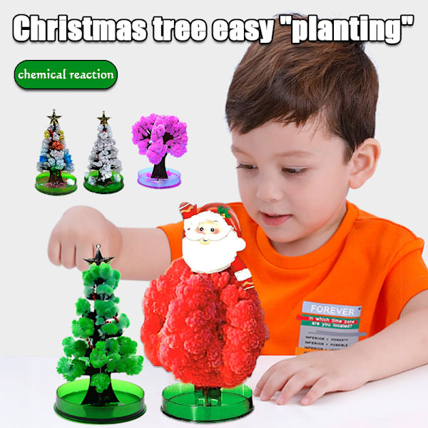 Kristalliserat julgran Intressant romantiskt växande blommande julgran för barn barn Colored Christmas Tree