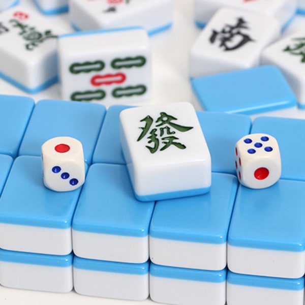 Bärbar liten handgnuggande Mahjong Logiskt tänkande övningsspel present till vänner familj Chinese Red