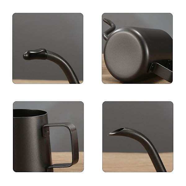 304 rostfritt stål kaffekanna för handhäll Slitstark enkel handdropp tekanna för hemköket Silver 250Ml