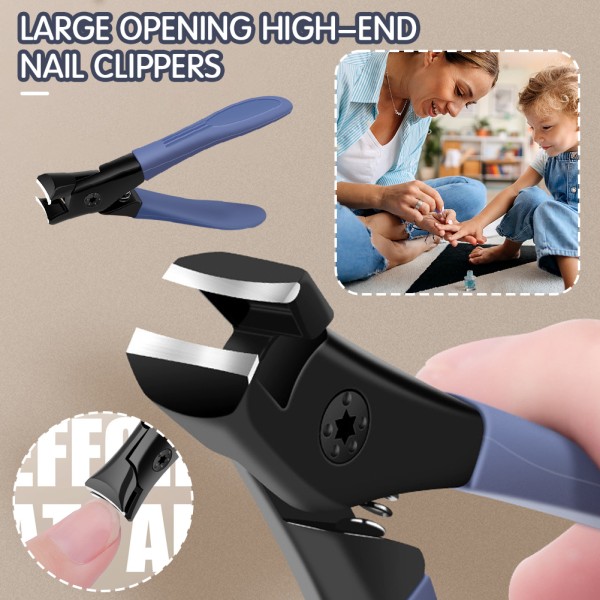 Stora nagelklippare för tjocka naglar Kraftig stänksäker nageltrimmer Halkfri nagelskärningsverktyg Blue