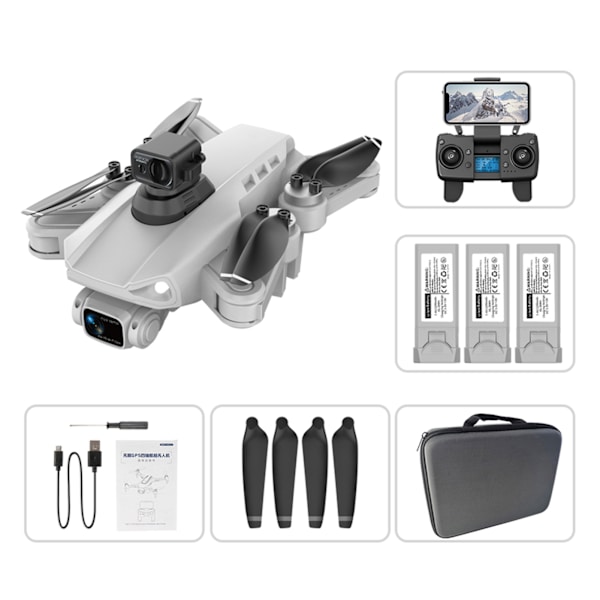 Borstlösa HD Folding Flygande Drönare Vindmotstånd Quadcopters Leksaker present till vän Familj PROSEMAX WT 3B