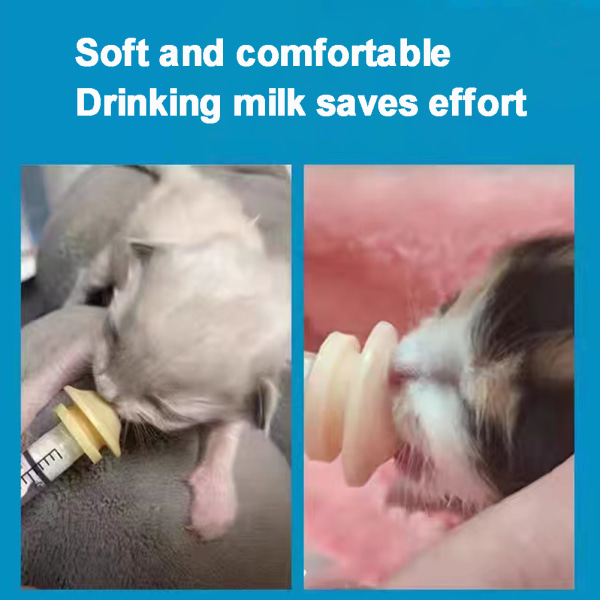 Mjölknipplar Sprutor för sällskapsdjur Professionell ammande silikon valp napp Mini matningsnipplar för husdjur S 3 Piece Set
